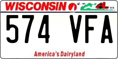 WI license plate 574VFA