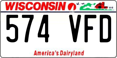 WI license plate 574VFD