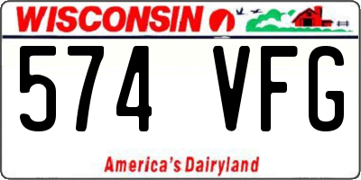 WI license plate 574VFG