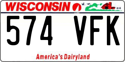 WI license plate 574VFK