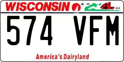 WI license plate 574VFM