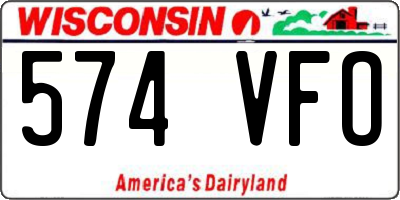 WI license plate 574VFO