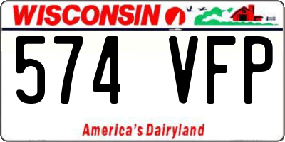 WI license plate 574VFP