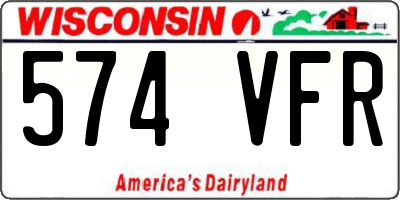 WI license plate 574VFR