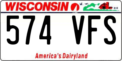 WI license plate 574VFS