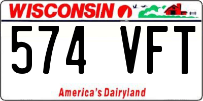 WI license plate 574VFT