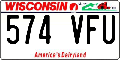 WI license plate 574VFU