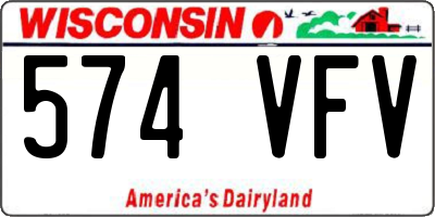 WI license plate 574VFV