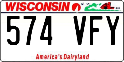 WI license plate 574VFY
