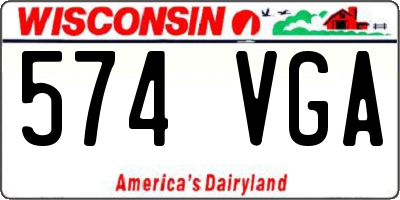 WI license plate 574VGA