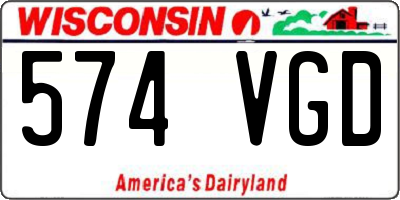 WI license plate 574VGD