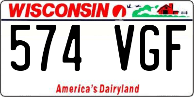 WI license plate 574VGF