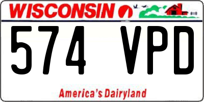 WI license plate 574VPD