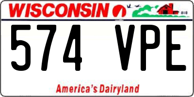 WI license plate 574VPE