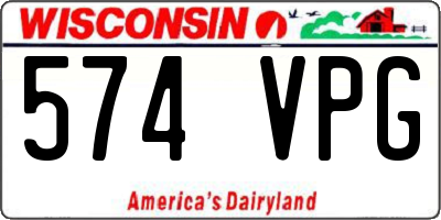 WI license plate 574VPG