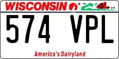 WI license plate 574VPL