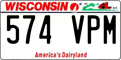 WI license plate 574VPM