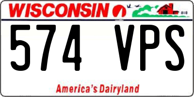 WI license plate 574VPS