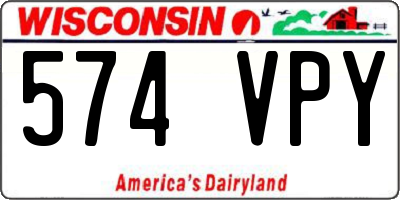 WI license plate 574VPY