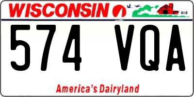 WI license plate 574VQA