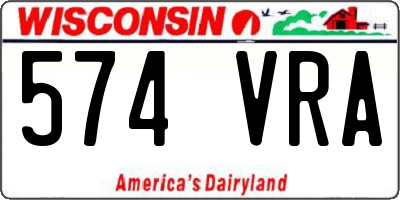 WI license plate 574VRA