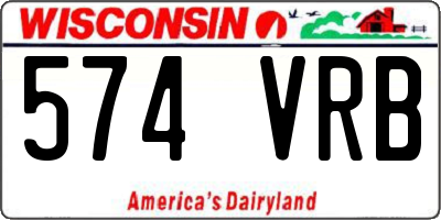 WI license plate 574VRB