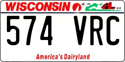 WI license plate 574VRC