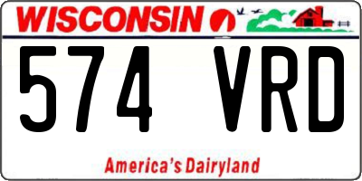WI license plate 574VRD