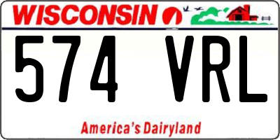 WI license plate 574VRL
