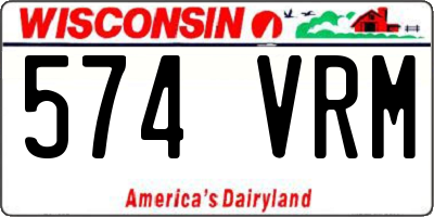 WI license plate 574VRM