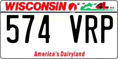 WI license plate 574VRP