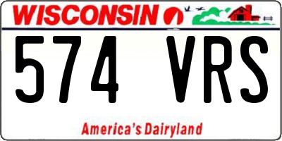 WI license plate 574VRS
