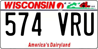 WI license plate 574VRU