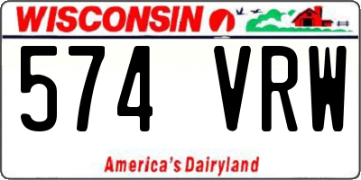 WI license plate 574VRW
