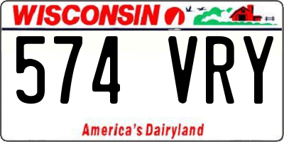 WI license plate 574VRY