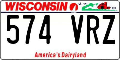 WI license plate 574VRZ
