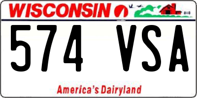 WI license plate 574VSA