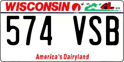 WI license plate 574VSB