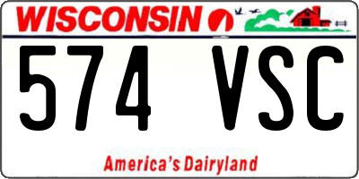 WI license plate 574VSC