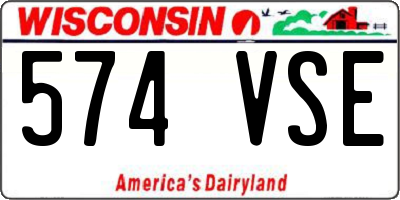 WI license plate 574VSE