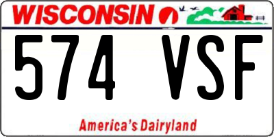 WI license plate 574VSF