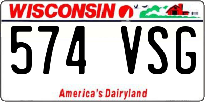 WI license plate 574VSG