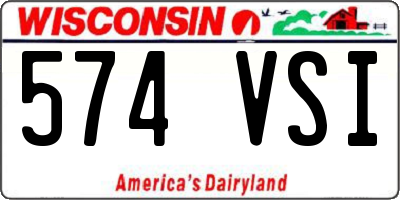 WI license plate 574VSI