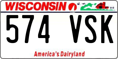 WI license plate 574VSK
