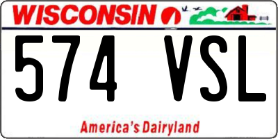 WI license plate 574VSL