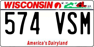 WI license plate 574VSM