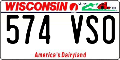 WI license plate 574VSO