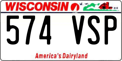 WI license plate 574VSP