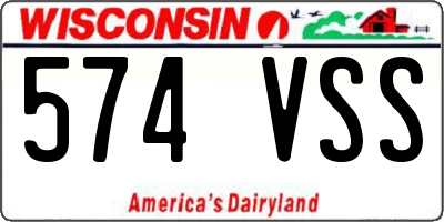 WI license plate 574VSS