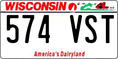 WI license plate 574VST